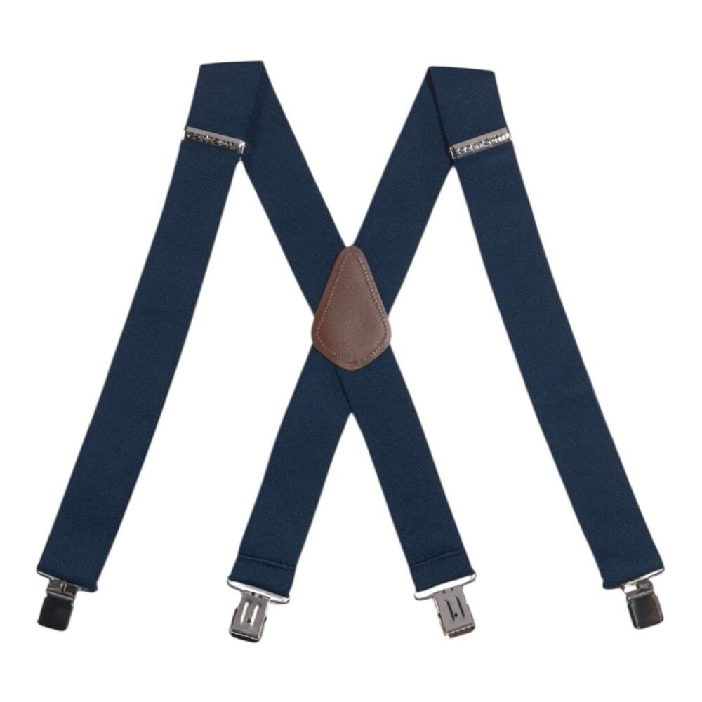 Carhartt Navy Blue Utility RUGGED FLEX Suspenders One Size Adjustable Heavy Duty